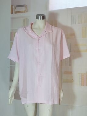 & Other Stories Pale Pink Short-Sleeve Button-Down Shirt